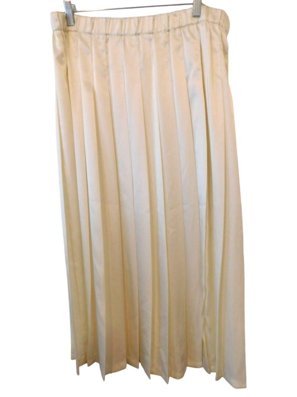 Marisa Christina Classics Womens Cream Pleated Maxi Skirt Sz Large Made In USA